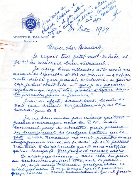 Lettre 31 decembre 1